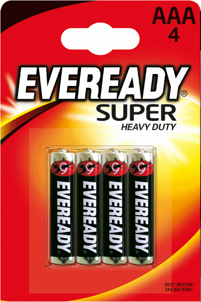 Eveready AAA 1.5v Batteries 4 pack