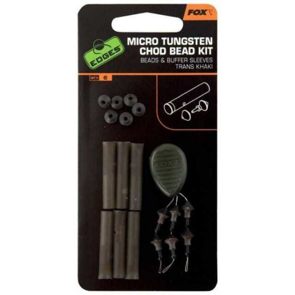 Fox Micro Tungsten Chod Bead Kid Beads & Buffer Sleeves Trans Khaji