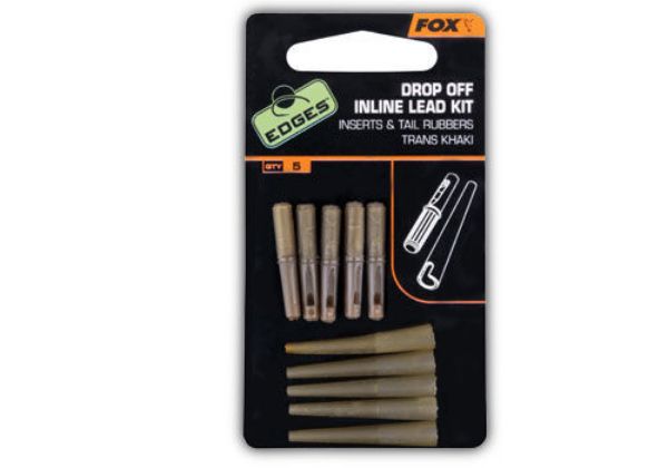 Fox Drop Off Inline Lead Kit Inserts & Tail Rubbers Trans Khaki