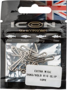 ICON Extra Wide Rig Clip 36kg/80lb 10pk ICON Extra Wide Rig Clip 36kg/80lb 10pk