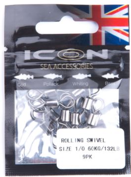 ICON Rolling Swivel S1/0 60kg/132lb 9pk ICON Rolling Swivel S1/0 60kg/132lb 9pk