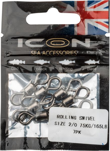 ICON Rolling Swivel S2/0 75kg/165lb 7pk