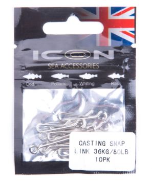 ICON Casting Snap Link 36kg/80lb 10pk ICON Casting Snap Link 36kg/80lb 10pk