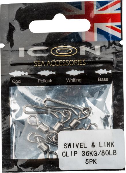 ICON Swivel & Link Clip 36kg/80lb 5pk