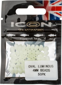 ICON Oval Luminous 4mm Beads 50pk ICON Oval Luminous 4mm Beads 50pk