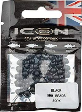 ICON Black 5mm Beads 50pk ICON Black 5mm Beads 50pk