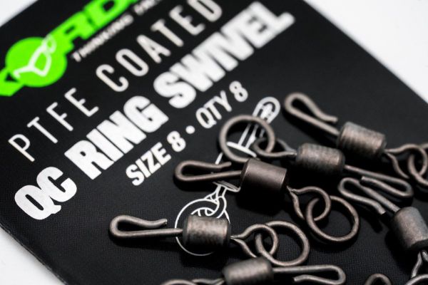 Korda PTFE Coated QC Ring Swivel Size 8