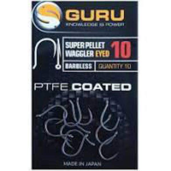 Guru PTFE Coated Barbless Super Pellet Waggler Eyed Size 10