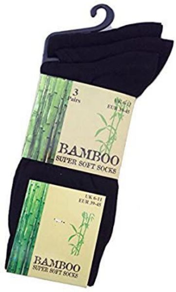 3 Pack Mens Supersoft Bamboo Socks Size 6-11