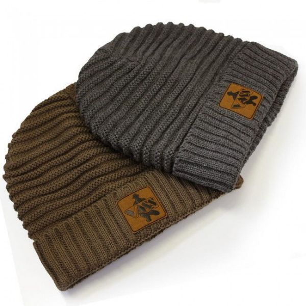 Vass Fleece Lined Ribbed Beanie Grey