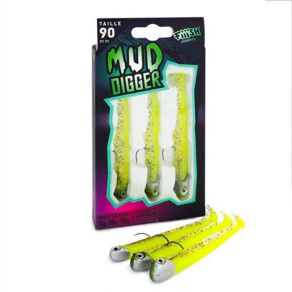 Fiiish Mud Digger Chartreuse 5g/10g/15g Maxi Combo