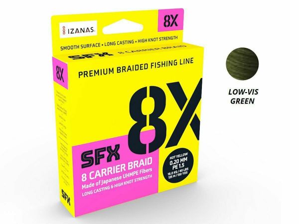 SUFIX SFX 8X GREEN 135M 0.205 36.3LB - Angling Centre West Bay