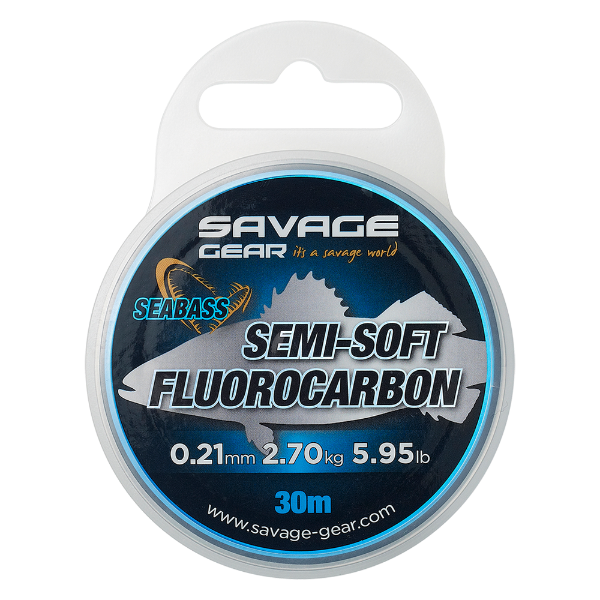 SEMI-SOFT FLUOROCARBON SEABASS 30M 0.21MM 2.70KG 5.95LB CLEAR