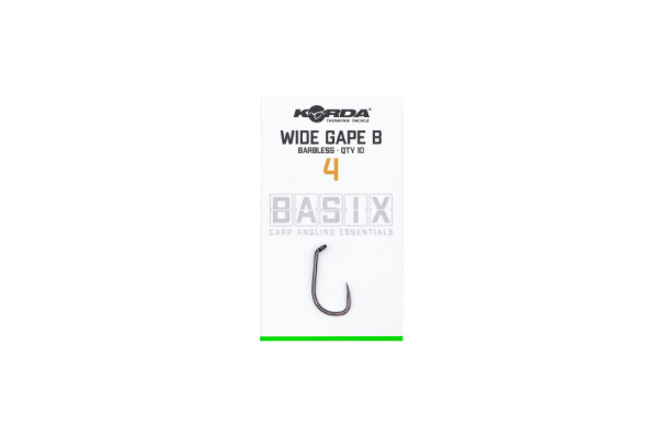 Korda Basix Wide Gape Size 4 Barbless