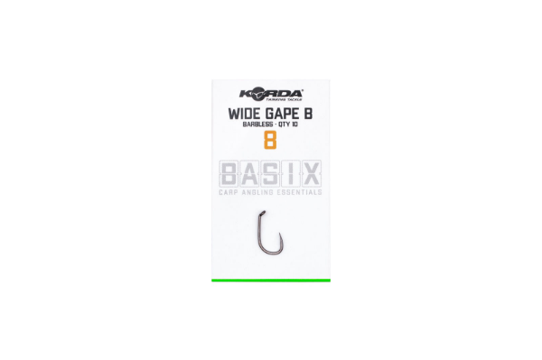 Korda Basix Wide Gape Size 8 Barbless