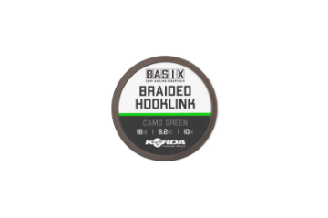 Korda Basix Braided Hooklink 18lb 10M Camo Green Korda Basix Braided Hooklink 18lb 10M Camo Green