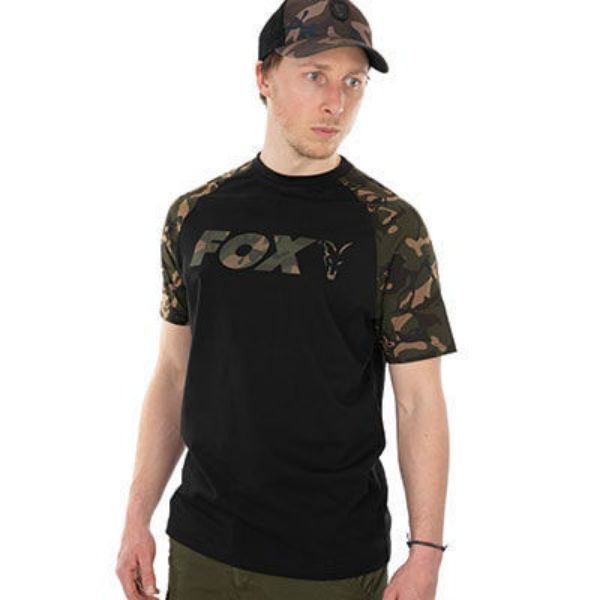 Fox Raglan T-Shirt Black/Camo