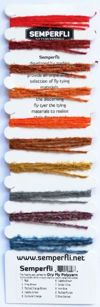 Dry Fly Polyyarn Sample Card