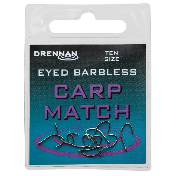 DRENNAN CARP MATCH HOOKS , BARBLESS