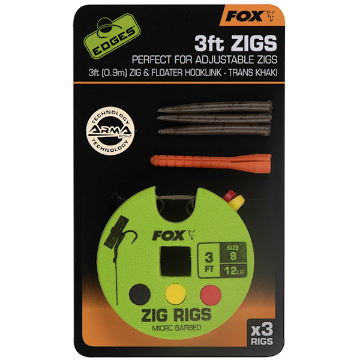 Fox Edges Zig Rig 12lb 3ft x 3 Fox Edges Zig Rig 12lb 3ft x 3