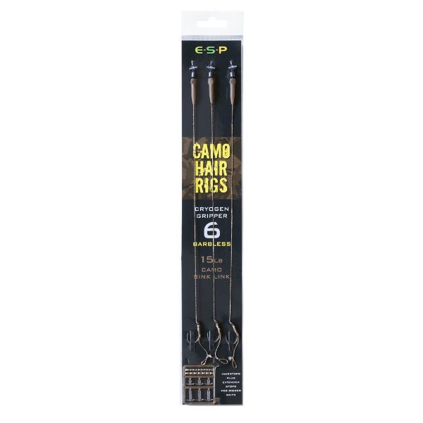 ESP Camo Hair Rigs Gripper Camo - Size 6  Barbless