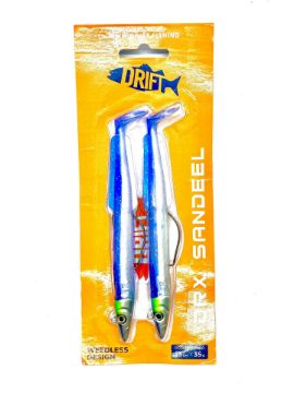 Drift DRX Weedless Sandeel 13cm 35g Double Combo - Blue Drift DRX Weedless Sandeel 13cm 35g Double Combo - Blue