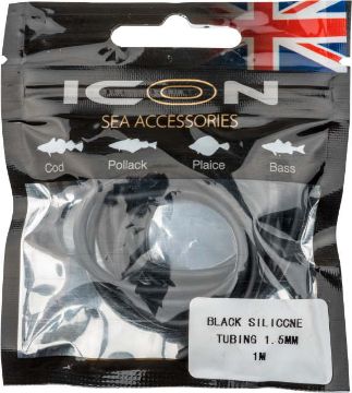 ICON Black Silicone Tubing 1.5mm 1m ICON Black Silicone Tubing 1.5mm 1m