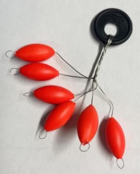 Sakuma Floating Bead Stops - Fluoro Red Sakuma Floating Bead Stops - Fluoro Red