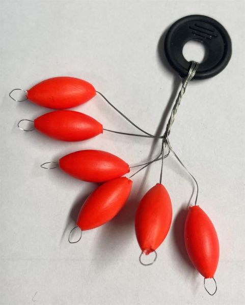 Sakuma Floating Bead Stops - Fluoro Red