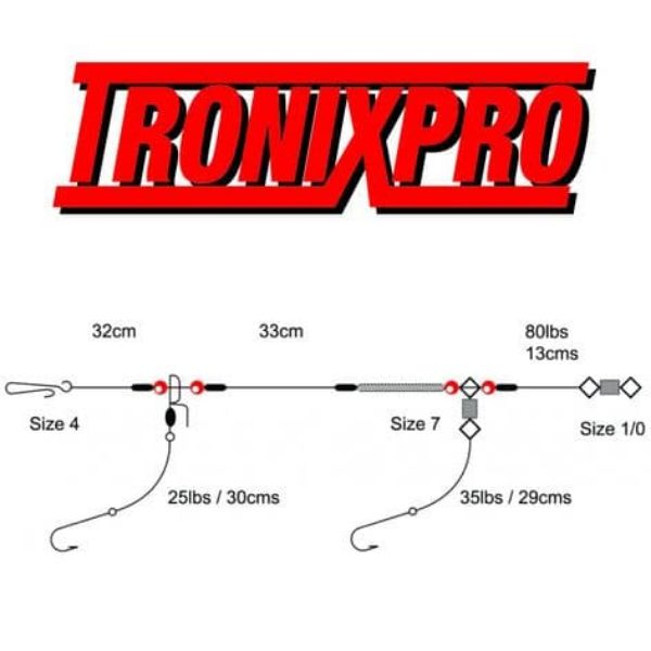Tronixpro 2 hook clipped - Size 1/0