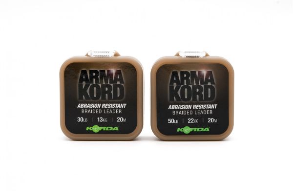 Korda Armakord Braided Leader - 50lb Sub Brown