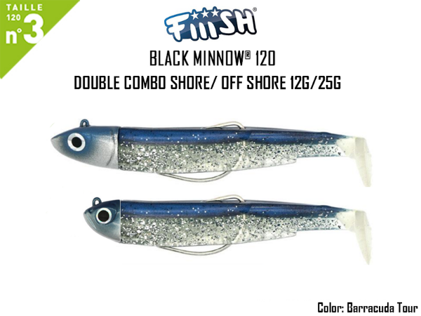 Fiiish Black Minnow 120 Double Combo  - Barracuda Blue 25g