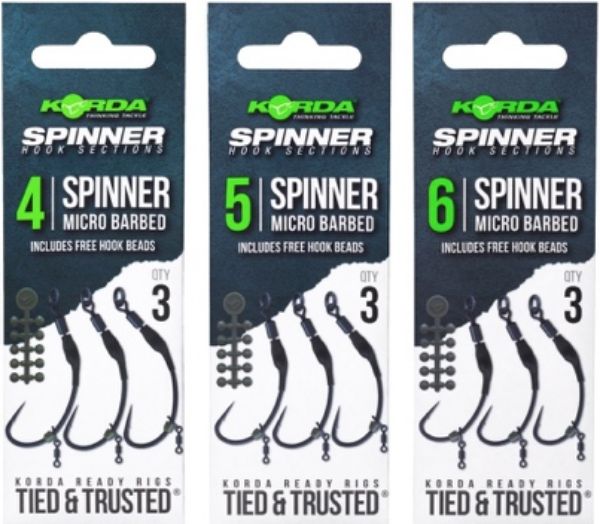 Korda Spinner Hook Sections - Size 4 Barbless