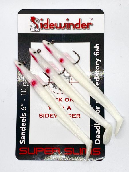 Sidewinder Super Slim - 6" White Silver Red Dot