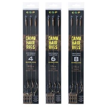 ESP Camo Hair Rig Gripper Barbless - Size 4 ESP Camo Hair Rig Gripper Barbless - Size 4