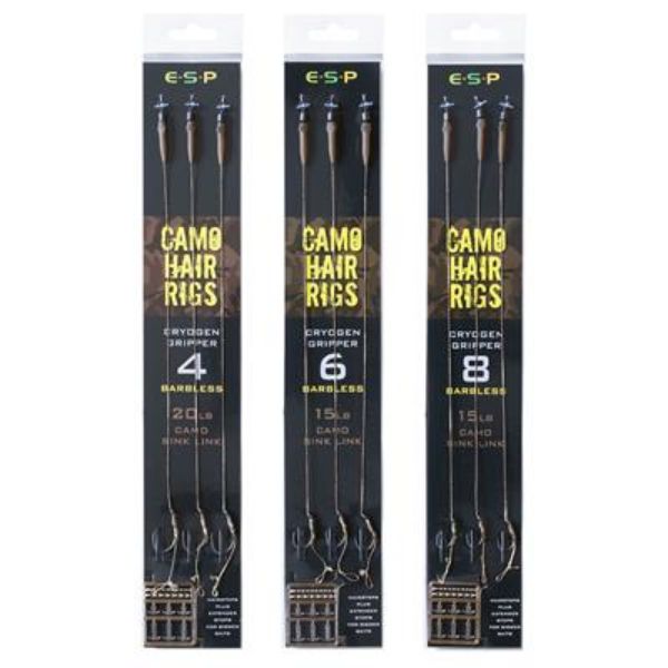 ESP Camo Hair Rig Gripper Barbless - Size 4
