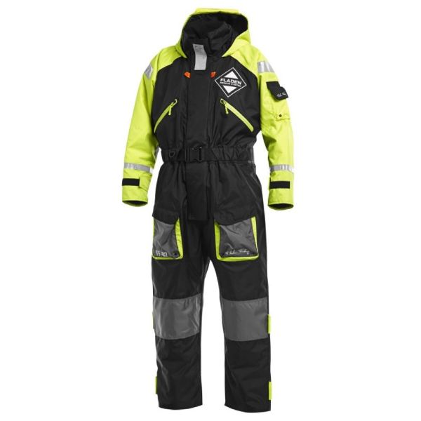 Fladen 1pc Rescue System Flotation Suit Black/Yellow -Medium