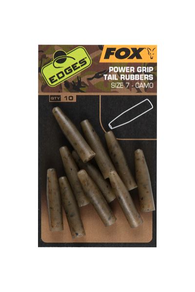 FOX EDGES CAMO POWERGRIP TAIL RUBBERS - SIZE 7