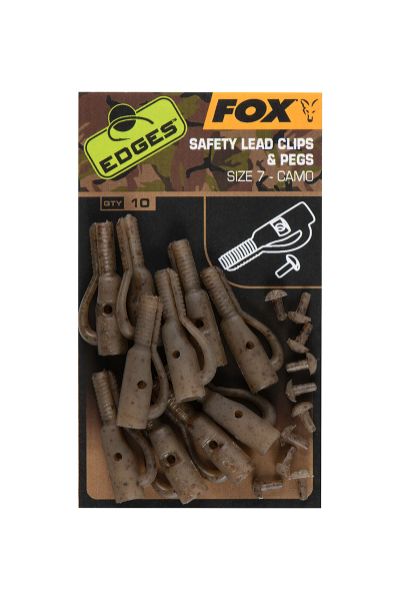 FOX EDGES™ CAMO SAFETY LEAD CLIP & PEGS - SIZE 7