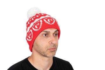 FOX RAGE RED & WHITE BOBBLE HAT FOX RAGE RED & WHITE BOBBLE HAT