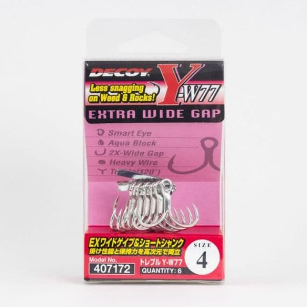 Decoy Y-W77 Extra Wide Gape Treble - Size 6