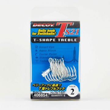 Decoy T-S21 T-Shape Treble Hook - Size 6 Decoy T-S21 T-Shape Treble Hook - Size 6