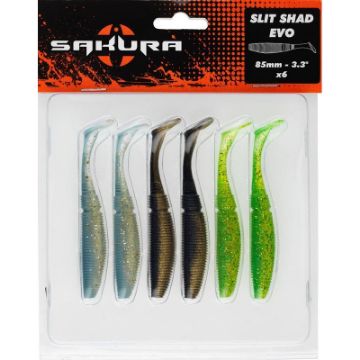 Sakura Split Shad Evo 85mm X6 - Mixed Colours Sakura Split Shad Evo 85mm X6 - Mixed Colours