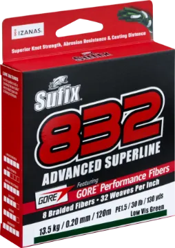 Sufix 832 Advanced Superline Low Vis Green 120m - 18lb Sufix 832 Advanced Superline Low Vis Green 120m - 18lb