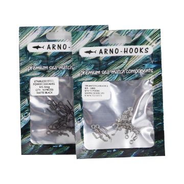 Arno-Hooks Stainless Steel Power Cascade Matte Black Swivel - x10 Arno-Hooks Stainless Steel Power Cascade Matte Black Swivel - x10