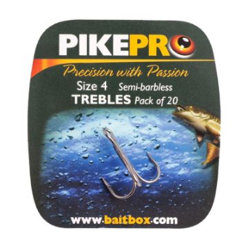 PikePro Treble Hooks Semi Barbed PikePro Treble Hooks Semi Barbed