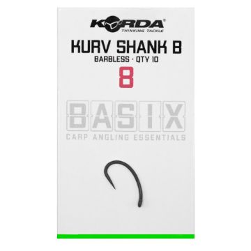 Korda Basix Kurv Hooks Barbless - Size 8 Korda Basix Kurv Hooks Barbless - Size 8