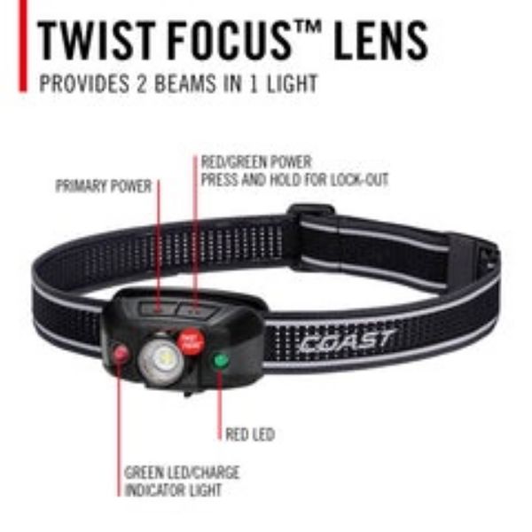 Coast FLX40R 800 LUMENS USB-C Rechargeable Tri-Color Beam