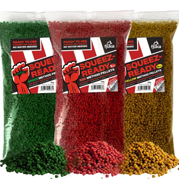 Fjuka Squeez-Ready Method Pellets - Red 500g