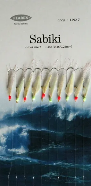 Fladen Daylight Sabiki Rig - 10 Hook Size 7